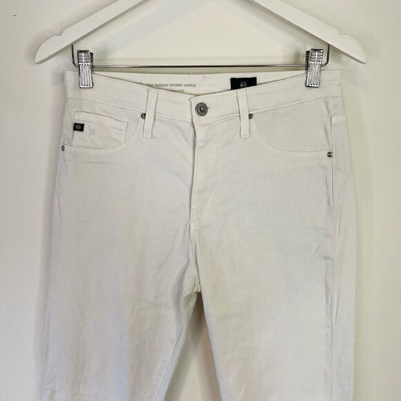 AG Adriano Goldschmied White The Farrah Skinny Ankle Jeans - Picture 4 of 8